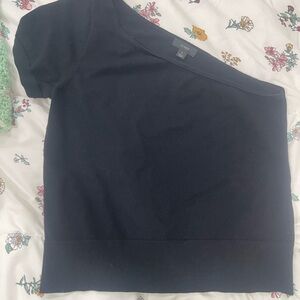 J. Crew Black One-Shoulder Tee
